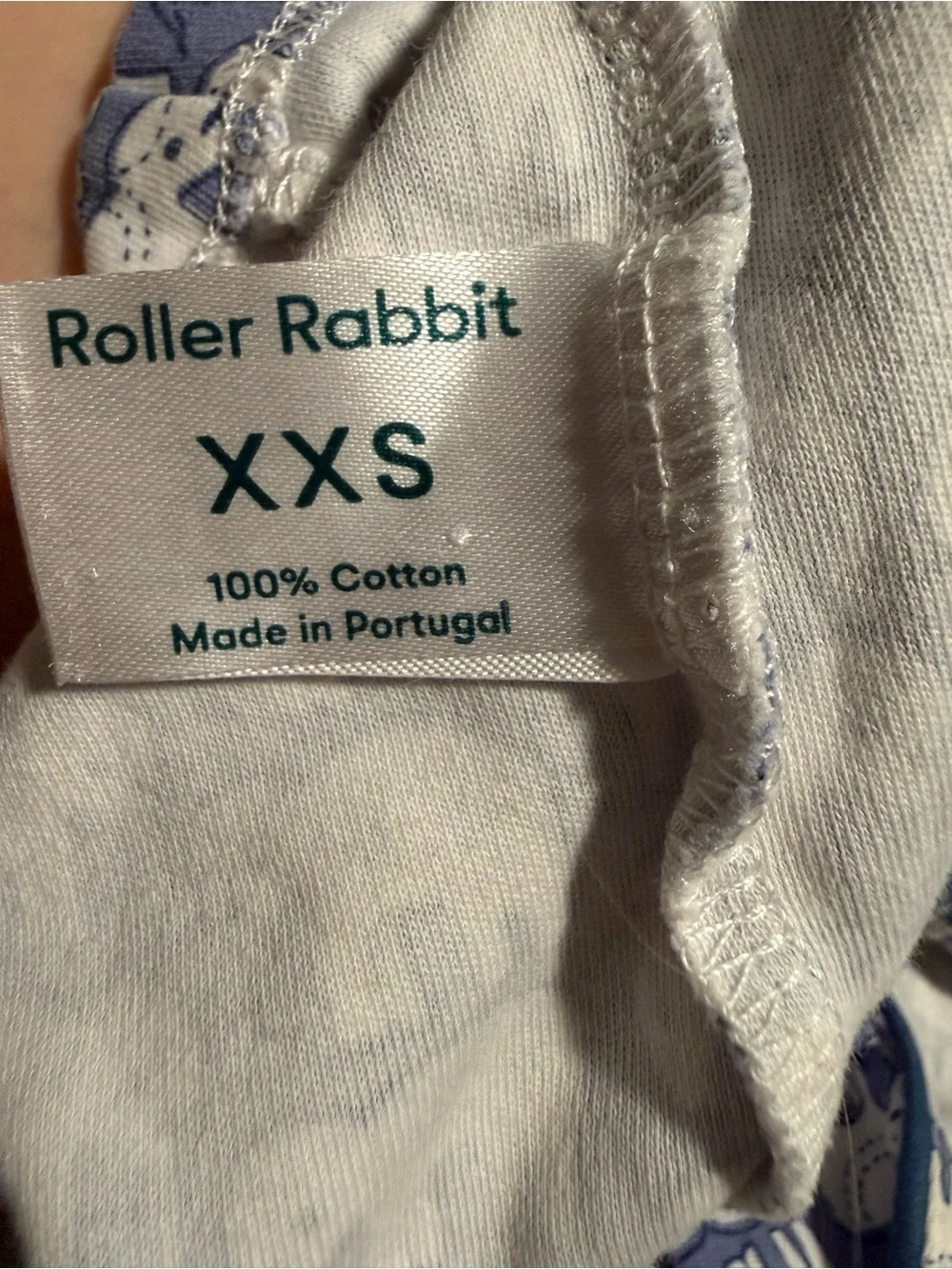 Roller Rabbit Blue and White Elephant-Print top Pajama (see all pictures -bundle